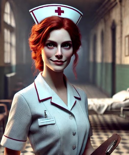 Retrato de Lorena Atrio, personaje de la enfermera jefe en Clínica El Pasaje Escape Room en A Coruña